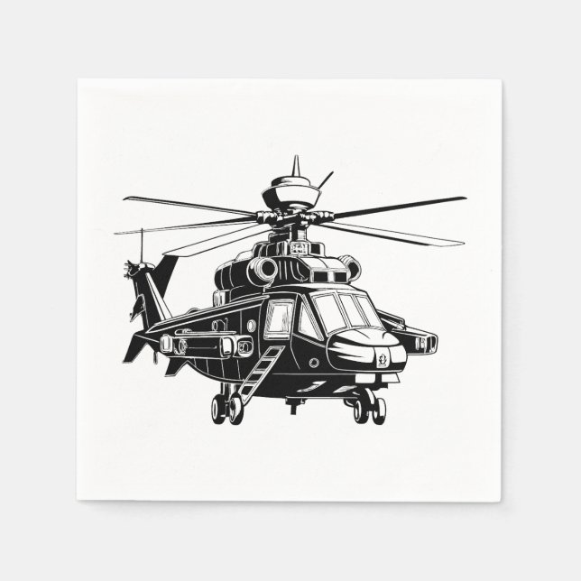 Ah 64 Apache Helicopter Napkin (Front)