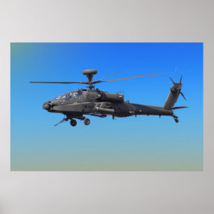 AH-64 Apache Helicopter Poster