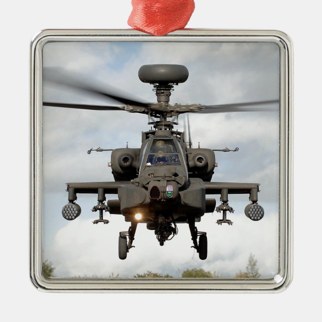ah 64 apache longbow helocopter military metal ornament (Front)