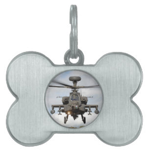ah 64 apache longbow helocopter military pet ID tag