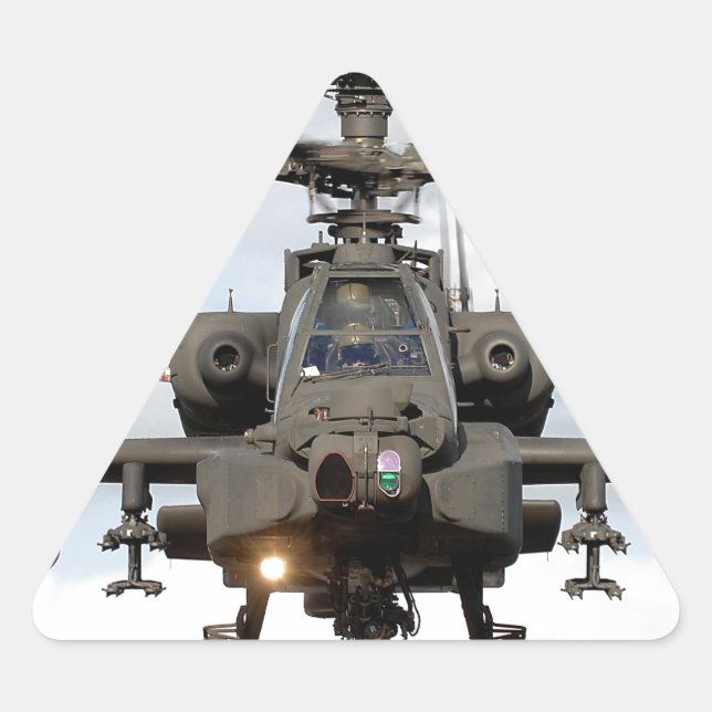 ah 64 apache longbow helocopter military triangle sticker (Front)