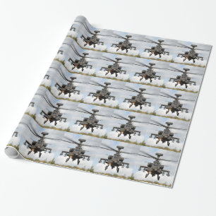 ah 64 apache longbow helocopter military wrapping paper