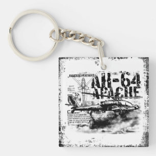 AH-64 Apache Square (double-sided) Keychain