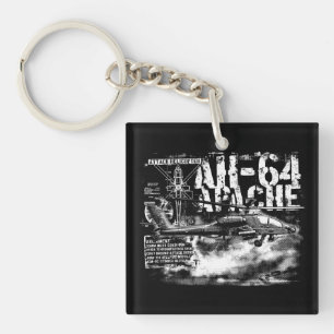 AH-64 Apache Square (double-sided) Keychain