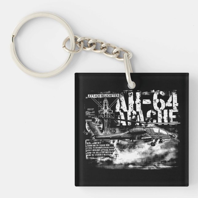 AH-64 Apache Square (double-sided) Keychain (Front)