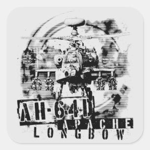 AH-64D Apache Longbow Square Sticker