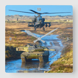 AH-64E APACHE GUARDIAN SQUARE WALL CLOCK