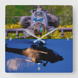AH-64E APACHE GUARDIAN SQUARE WALL CLOCK