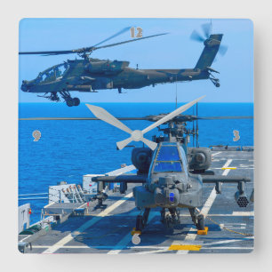AH-64E APACHE GUARDIAN SQUARE WALL CLOCK