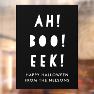 Ah Boo Eek Happy Halloween Black & White Custom 