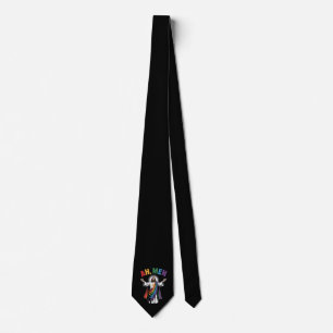 Ah Men Funny Jesus LGBTQ Gay Pride Rainbow Tie