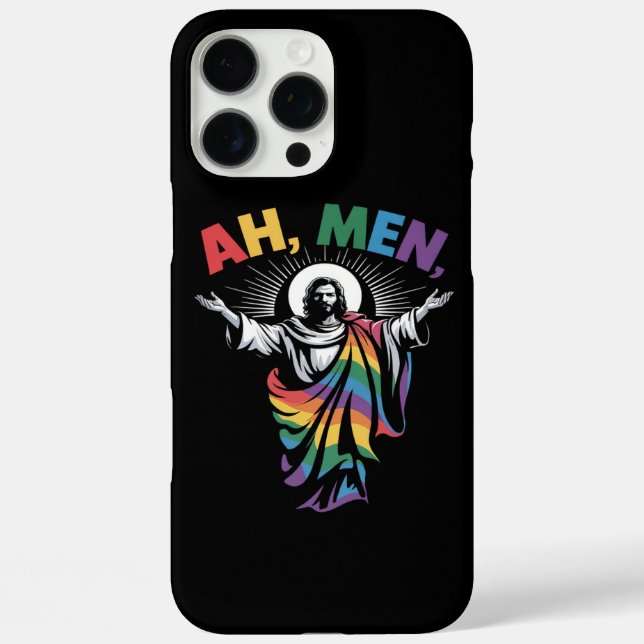 Ah Men Funny LGBT Gay Pride Case-Mate iPhone Case (Back)