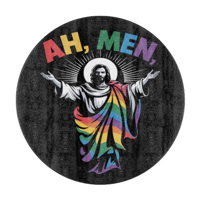 Ah Men Funny LGBT Gay Pride Cutting Board (Front)