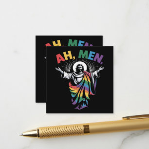 Ah Men Funny LGBT Gay Pride Enclosure Card