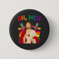 Ah Men Funny LGBT Gay Pride Jesus Christian