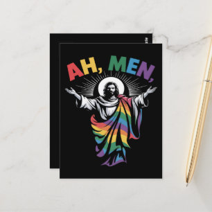 Ah Men Funny LGBT Gay Pride Postcard