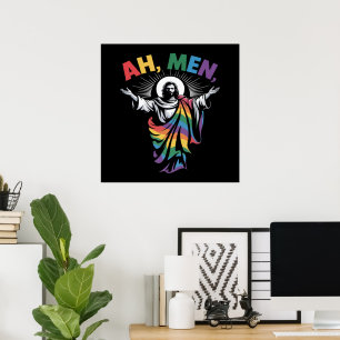 Ah Men Funny LGBT Gay Pride Poster