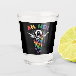 Ah Men Funny LGBT Gay Pride Shot Glass
