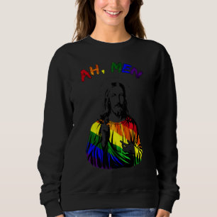 Ah Men Lgbt Gay Pride Jesus Rainbow Peace Flag 2 Sweatshirt