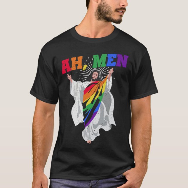Ah Men Pride Month Human Rights Proud Ally Queer L T-Shirt (Front)