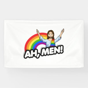 Ah Men - Rainbow Jesus Banner