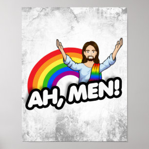 Ah Men - Rainbow Jesus Poster