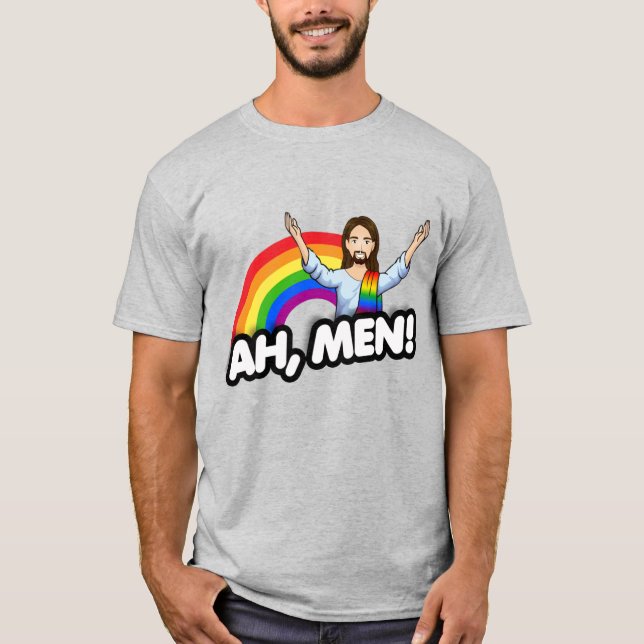 Ah Men - Rainbow Jesus T-Shirt (Front)