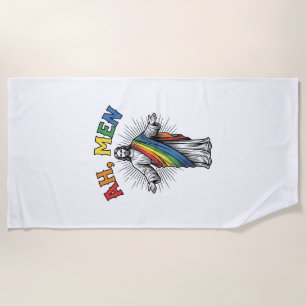 Ah Men Rainbow Religious Vintage Beach Towel