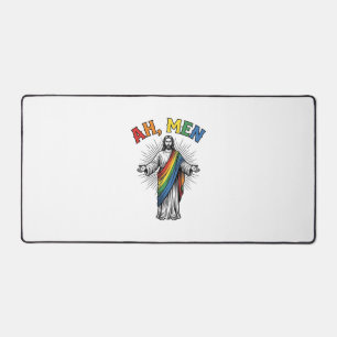 Ah Men Rainbow Religious Vintage Desk Mat