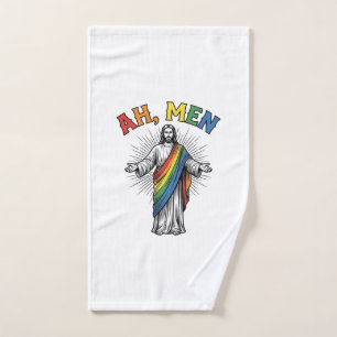 Ah Men Rainbow Religious Vintage Hand Towel
