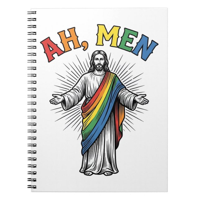 Ah Men Rainbow Religious Vintage Notebook (Front)