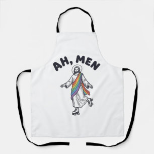 Ah Men Roller Skating Faith Vector Design_1 Apron