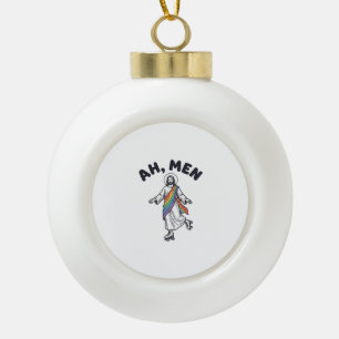 Ah Men Roller Skating Faith Vector Design_1 Ceramic Ball Christmas Ornament