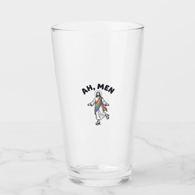 Ah Men Roller Skating Faith Vector Design_1 Glass (Front)