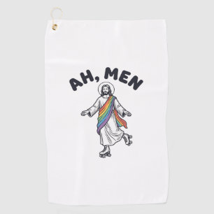 Ah Men Roller Skating Faith Vector Design_1 Golf Towel