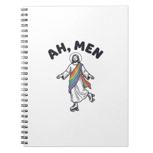 Ah Men Roller Skating Faith Vector Design_1 Notebook