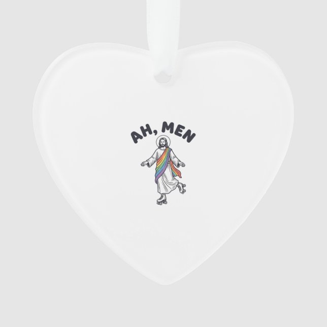 Ah Men Roller Skating Faith Vector Design_1 Ornament (Front)
