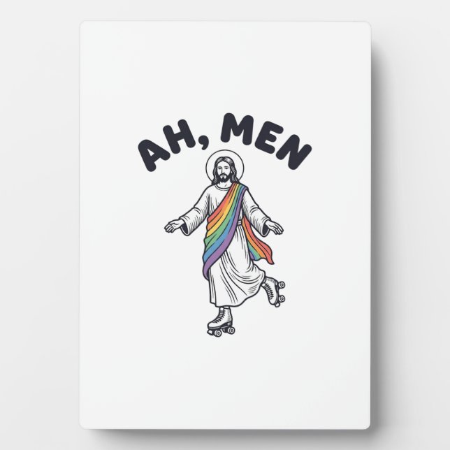 Ah Men Roller Skating Faith Vector Design_1 Plaque (Front)