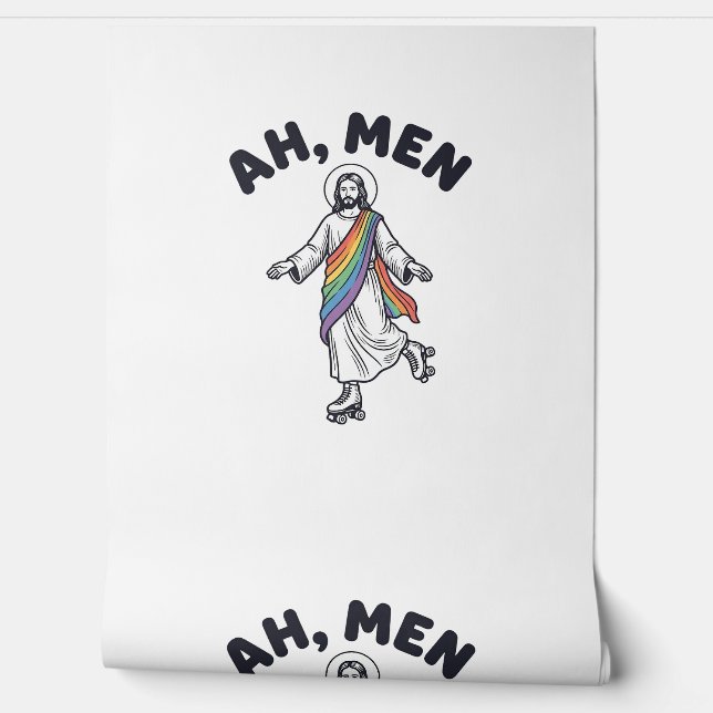 Ah Men Roller Skating Faith Vector Design_1 Wallpaper (Unrolling)