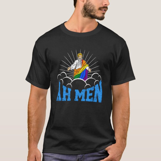 Ah Men Support LGBTQ Gay Pride Month Cute Gay For  T-Shirt (Front)