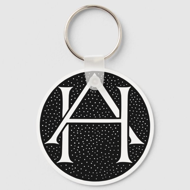 AH Monogram for the initials / letters AH. Key Ring (Front)