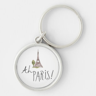 Ah Paris! Quote   With Effiel Tower Key Ring