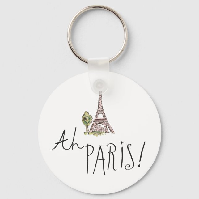 Ah Paris! Quote | With Effiel Tower Key Ring (Front)