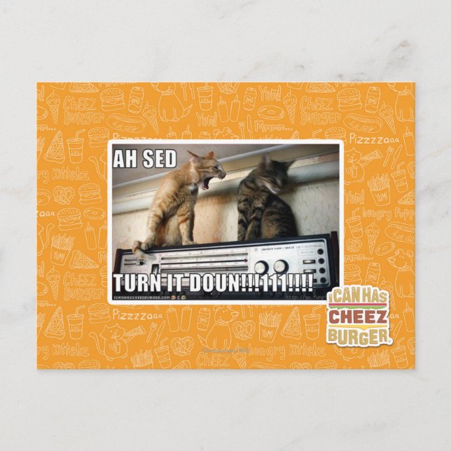 Ah Sed Turn it Down!! Postcard (Front)