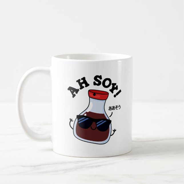 Ah Soy Funny Soy Sauce Pun  Coffee Mug (Left)