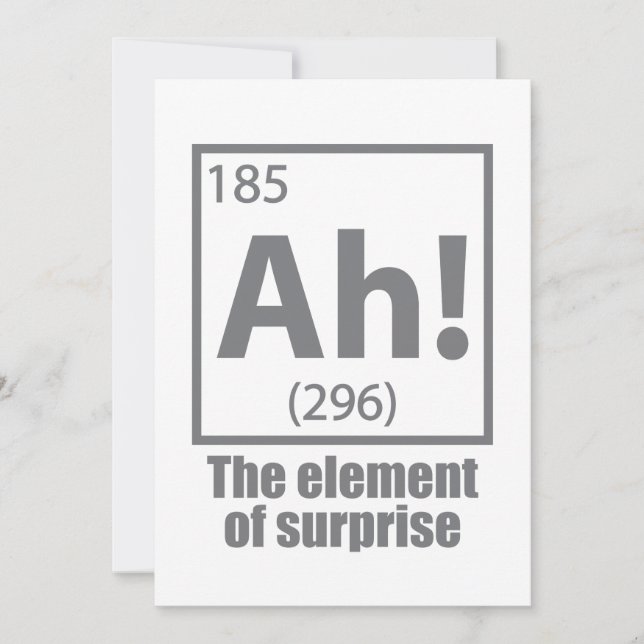 Ah! The Element of Surprise Funny Chemistry Joke (Front)