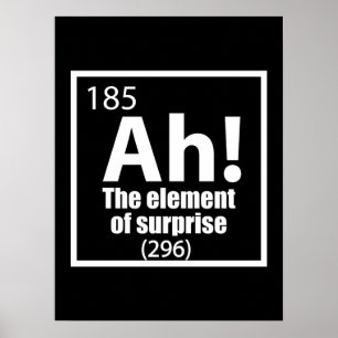 Ah! The Element of Surprise Funny Chemistry Joke Poster