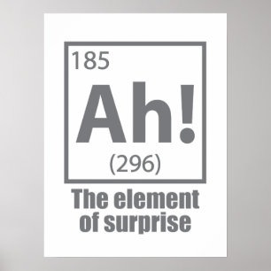 Ah! The Element of Surprise Funny Chemistry Joke Poster