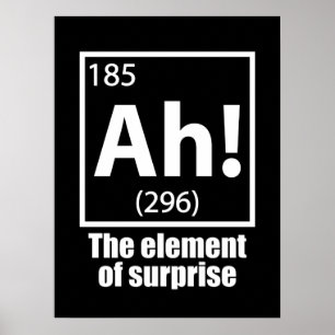 Ah! The Element of Surprise Funny Chemistry Joke Poster