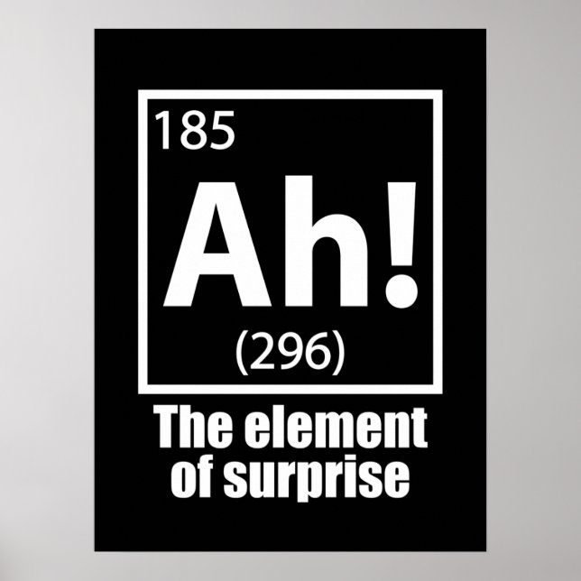 Ah! The Element of Surprise Funny Chemistry Joke Poster (Front)